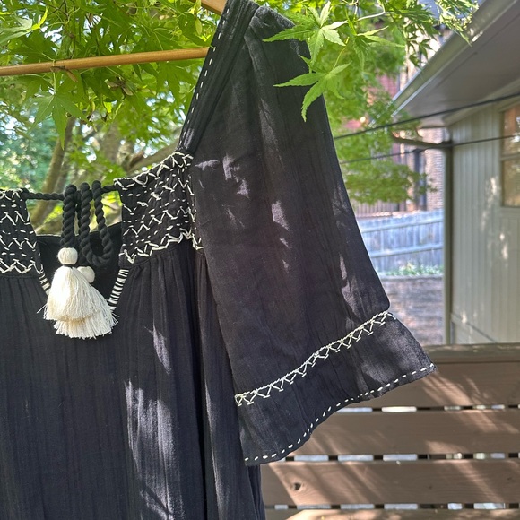 Free People I’m the One Maxi Dress Smocked Tassel Embroidered Flowy - Picture 8 of 15